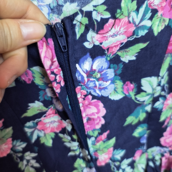 90s VTG Byer Too Floral Tiered Dress Drop Waist Keyhole Back Cottage Core 7 - Picture 9 of 9